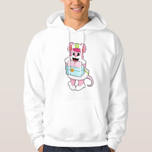 Rat als verpleegster met doos hoodie (Voorkant)