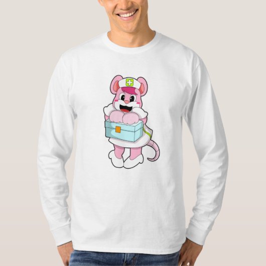 Rat als verpleegster met doos t-shirt (Voorkant)