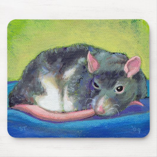 Rat art guardian, mooie, slimme, kleurrijke, leuke muismat (Voorkant)