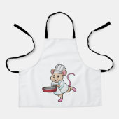 Rat as Cook with Pan & Cooking hat Schort (Voorkant)