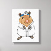 Rat as Doctor with Doctor's coat Canvas Afdruk (Voorkant)
