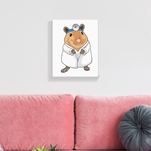 Rat as Doctor with Doctor's coat Canvas Afdruk (Insitu (Woonkamer))