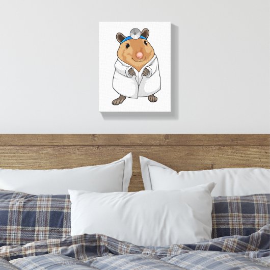 Rat as Doctor with Doctor's coat Canvas Afdruk (Insitu (Slaapkamer))