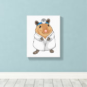 Rat as Doctor with Doctor's coat Canvas Afdruk (Insitu (Houten vloer))