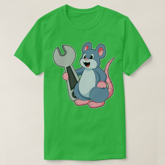 Rat as Mechanic with Wrench T-shirt (Design voorkant)