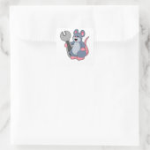 Rat as Mechanic with Wrench Vierkante Sticker (Tas)