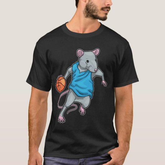 Rat Basketbalspeler Basketbal T-shirt (Voorkant)