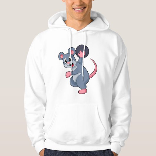 Rat bij Bowling met Bowling-bal Hoodie (Voorkant)