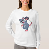 Rat bij Bowling met Bowling-bal T-shirt (Voorkant)