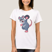 Rat bij Bowling met Bowling-bal T-shirt (Voorkant)