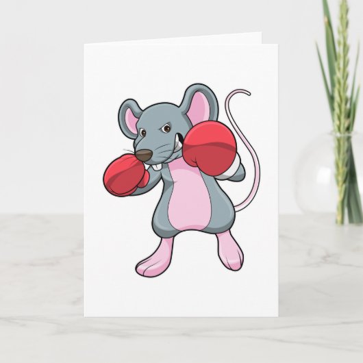 Rat bij Boxing met gebarsten handschoenen Kaart (Voorkant)