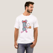 Rat bij honkbal met honkbalknuppel en helm t-shirt (Voorkant volledig)