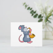 Rat bij muziek met saxofoon briefkaart (Staand voorkant)
