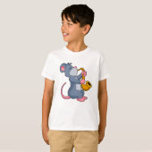 Rat bij Muziek met Saxophone T-shirt (Voorkant volledig)
