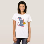 Rat bij Muziek met Saxophone T-shirt (Voorkant volledig)