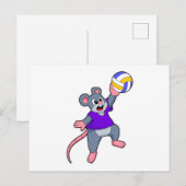 Rat bij volleybalsporten briefkaart (Voorkant / Achterkant)