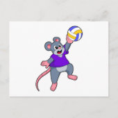 Rat bij volleybalsporten briefkaart (Voorkant)