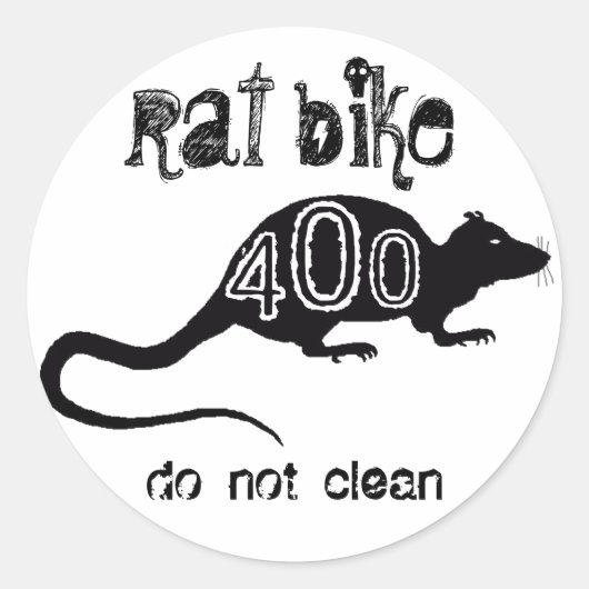Rat Bike 400 - Niet reinigen Ronde Sticker (Voorkant)