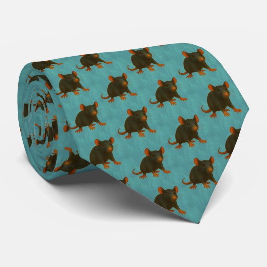 Rat:blauw Stropdas (Opgerold)
