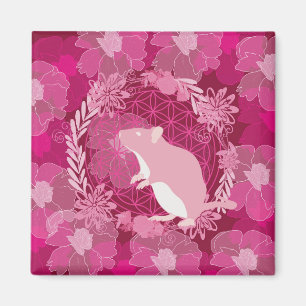 rat,bloem des levens, roos, mandala,zen,chakra,pat magneet