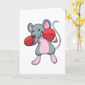 Rat bokst met boks handschoenen kaart (Gele Bloem)