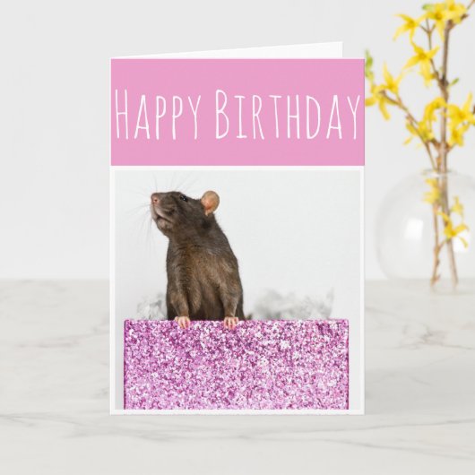 Rat Cadeau Birthday Card Kaart (Gele Bloem)