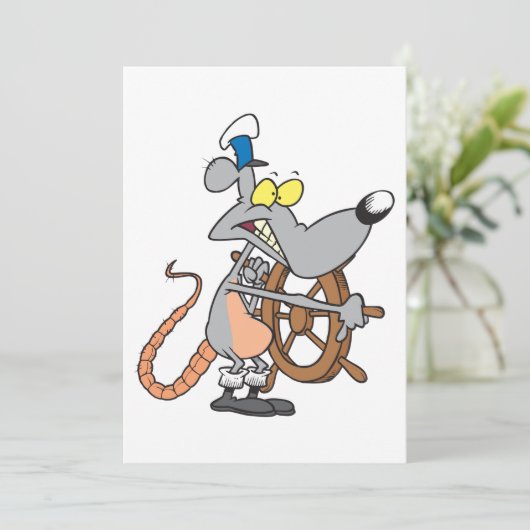 Rat Captain Invitations Kaart (Staand voorkant)