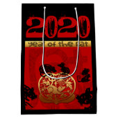Rat Chinees aangepaste Nieuwjaar Zodiac Verjaardag Medium Cadeauzakje (Achterkant)