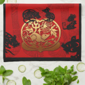 Rat Chinese custom New Year Zodiac Birthday KT Theedoek (Gevouwen)
