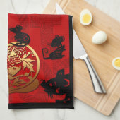 Rat Chinese custom New Year Zodiac Birthday KT Theedoek (Quarter Fold)