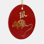 Rat Chinese Zodiac Horoscoop sterrenbeeld Keramisch Ornament (Rechts)