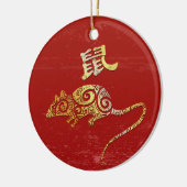 Rat Chinese Zodiac Horoscoop sterrenbeeld Keramisch Ornament (Links)