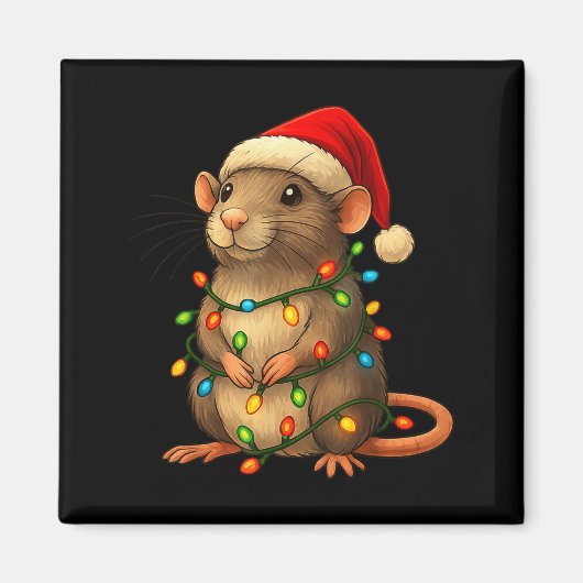 Rat Christmas Pajama Funny Xmas Lights Animals Lov Magneet (Voorkant)