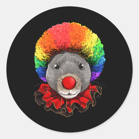 Rat Clown Mouse Rat Rodent Circus 78 Ronde Sticker (Voorkant)