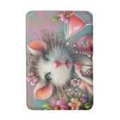  rat dame met een martini overweegt badmat (Voorkant Verticaal)