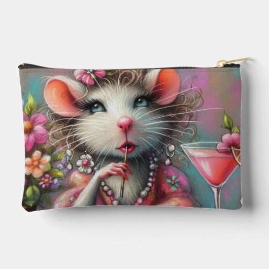  rat dame met een martini overweegt etui (Achterkant)