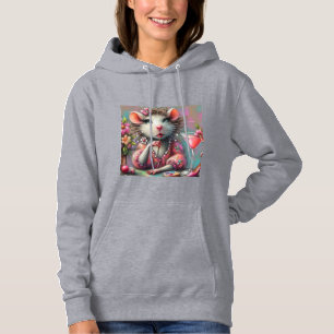 rat dame met een martini overweegt hoodie