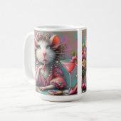  rat dame met een martini overweegt koffiemok (Voorkant links)
