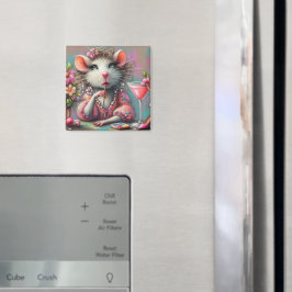  rat dame met een martini overweegt magneet