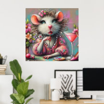  rat dame met een martini overweegt