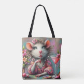  rat dame met een martini overweegt tote bag (Achterkant)