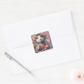  rat dame met een martini overweegt vierkante sticker (Envelop)