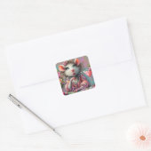 rat dame met een martini overweegt vierkante sticker (Envelop)