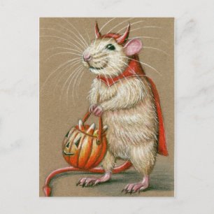 Rat Devil Halloween Briefkaart