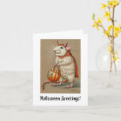 Rat Devil, Halloween Greetings. Kaart (Gele Bloem)
