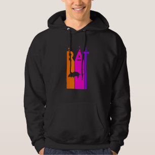 Rat Dier Regenboog Bubbel Met Silhouet Hoodie