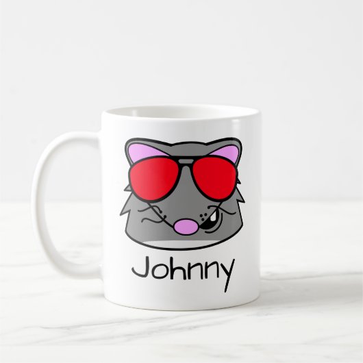 Rat Doodle Face Personalized Coffee Mok (Links)