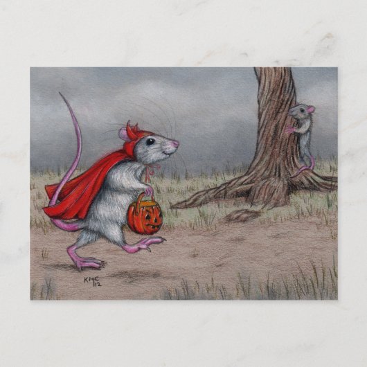 Rat duivelhalloween lopen briefkaart (Voorkant)