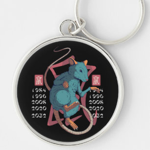 Rat East Zodiac Sign Design Sleutelhanger