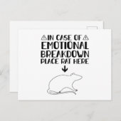 Rat emotionele uitsplitsing | Rats Pets Giften Briefkaart (Voorkant / Achterkant)